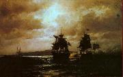 Eduardo de Martino Combate naval Spain oil painting artist